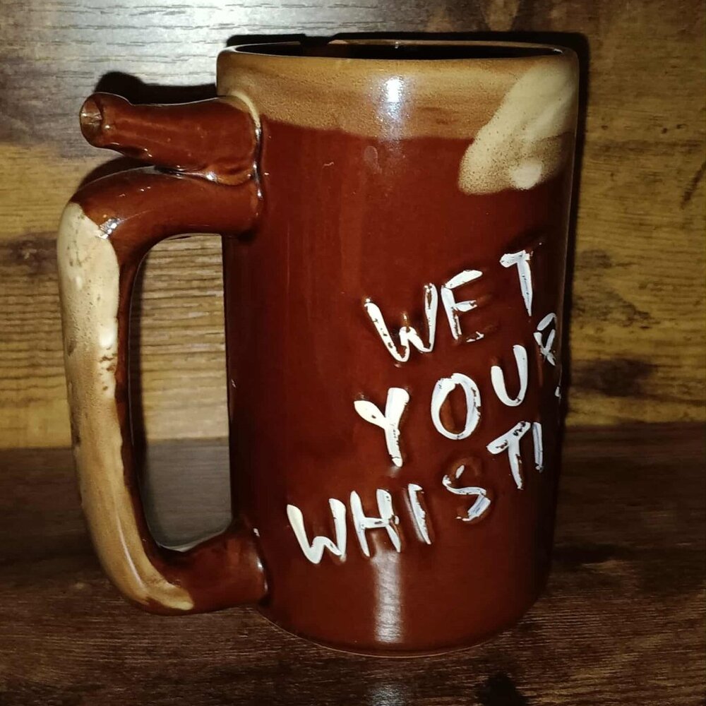 Unique Pottery Cup with Whistle Made into It
